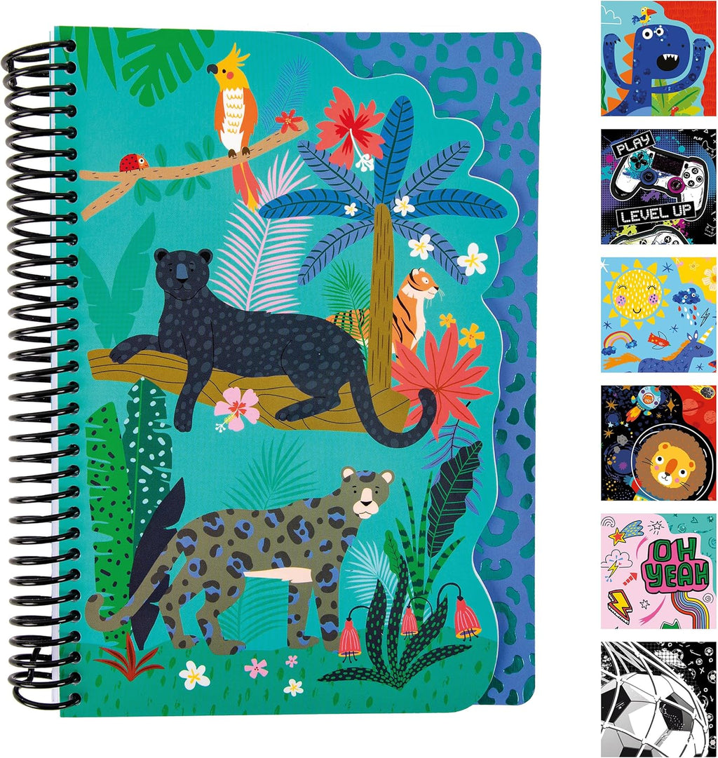 Jungle Life A5 Spiral Notebook with Multiple Paper Styles