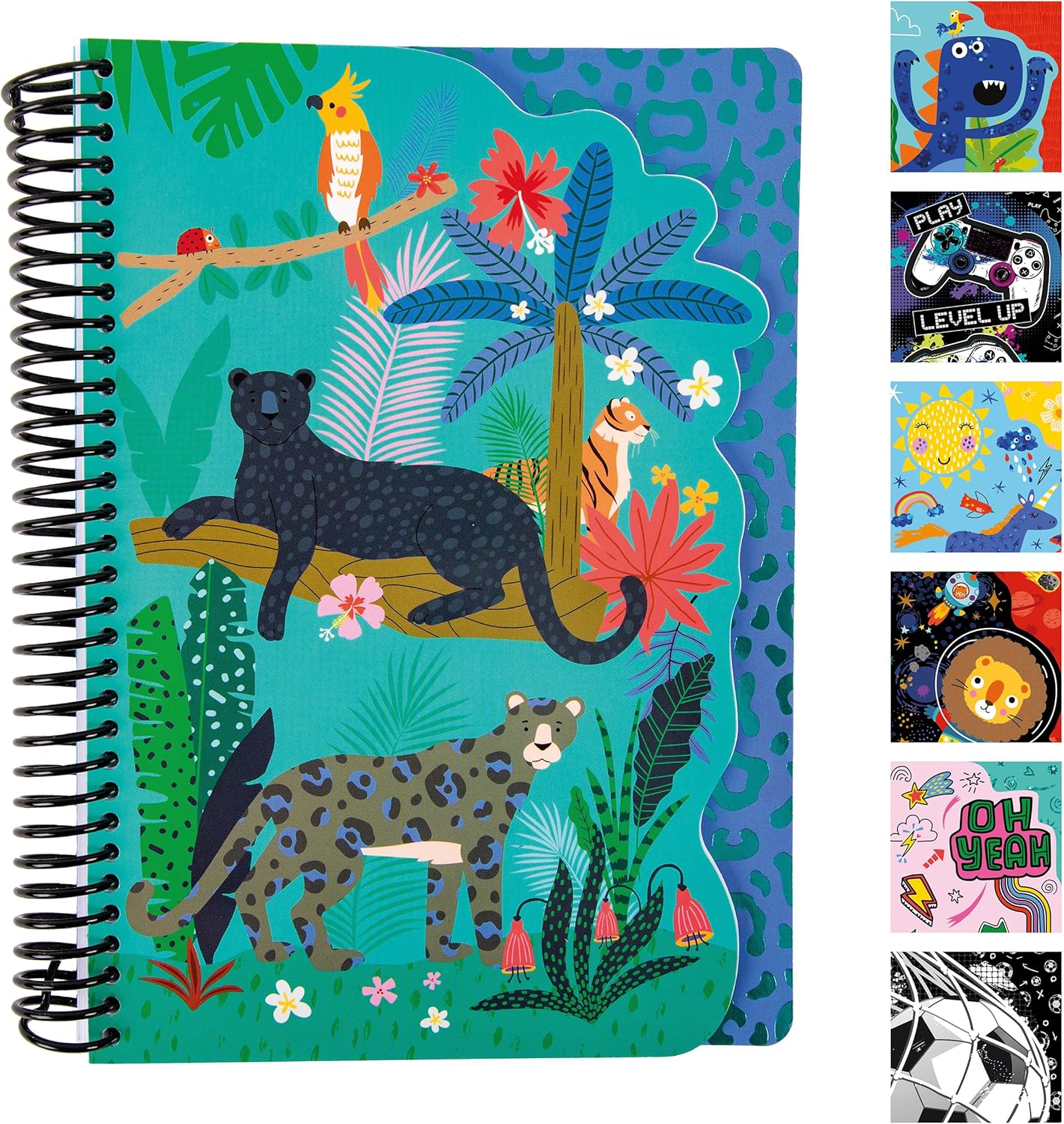 Jungle Life A5 Spiral Notebook with Multiple Paper Styles
