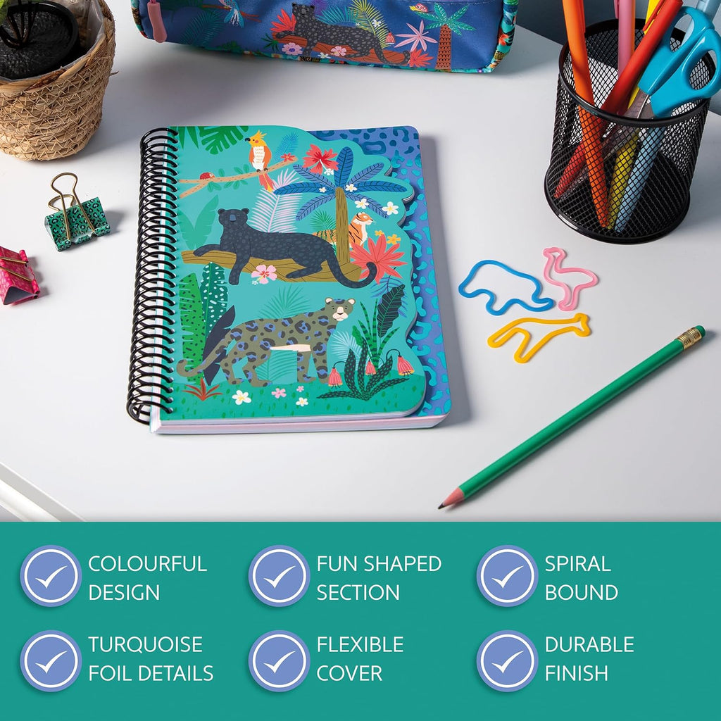 Jungle Life A5 Spiral Notebook with Multiple Paper Styles