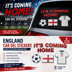 4 x England Car Gel Stickers | BUY 1 GET 1 FREE