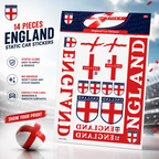 14 x England Static Car Stickers Set | BUY 1 GET 1 FREE