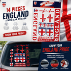 14 x England Static Car Stickers Set | BUY 1 GET 1 FREE