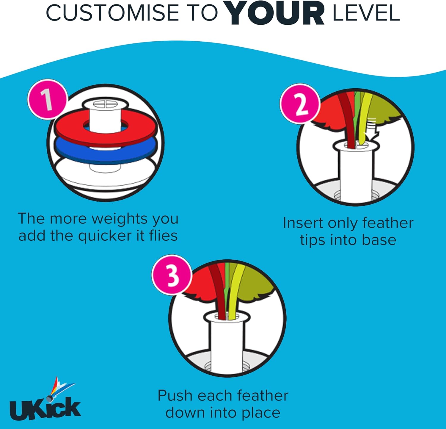 Wicked UKick | Football Skills Freestyle Trainer Feather Shuttlecock