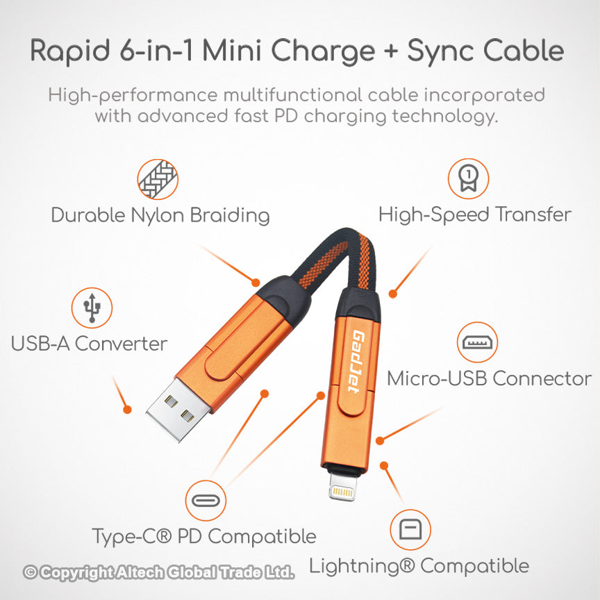 GadJet Rapid 6-in-1 Charge & Sync Cable