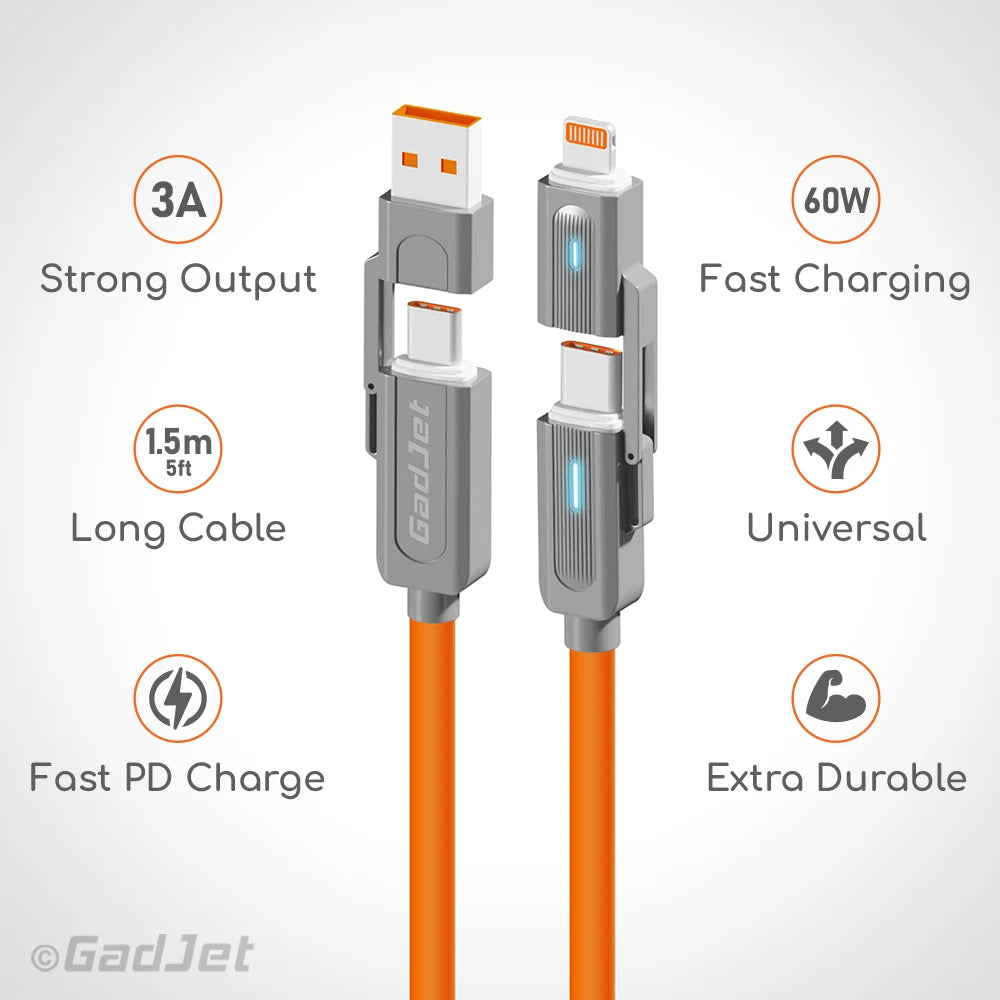 GadJet 4-in-1 Heavy-Duty Multi Cable