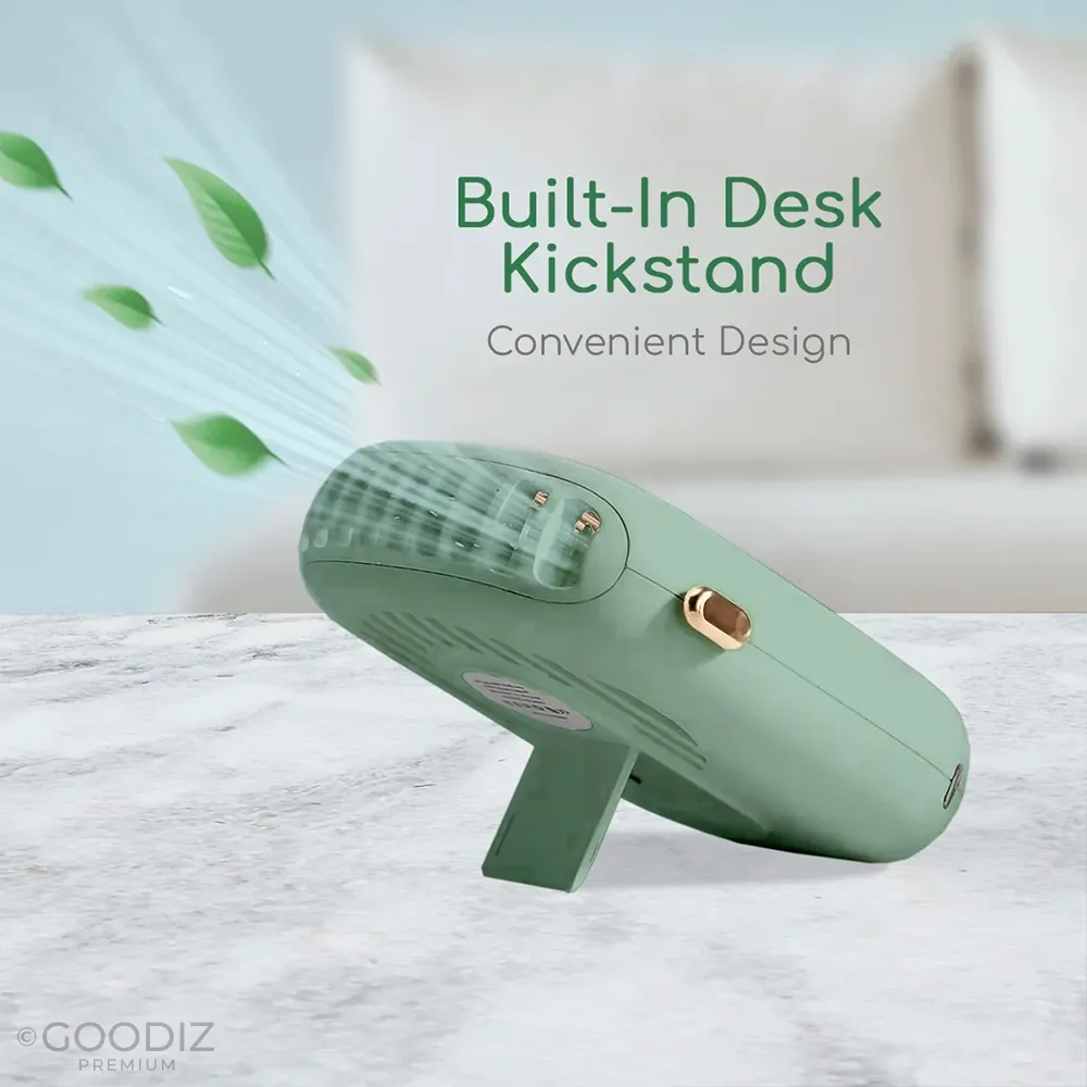 Goodiz Neck & Desk Fan with Adjustable Lanyard & Kickstand V2