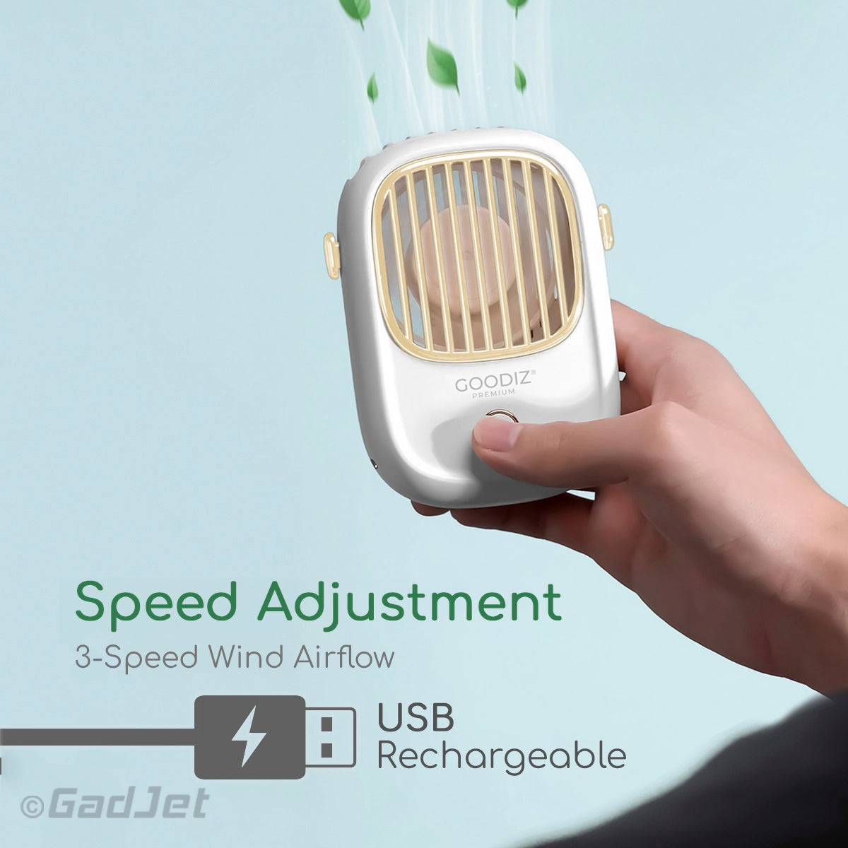 Goodiz Desk + Neck Wearing Fan