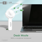Goodiz Rechargeable Handheld Mini Flex Cooling Fan with Carabiner Stand