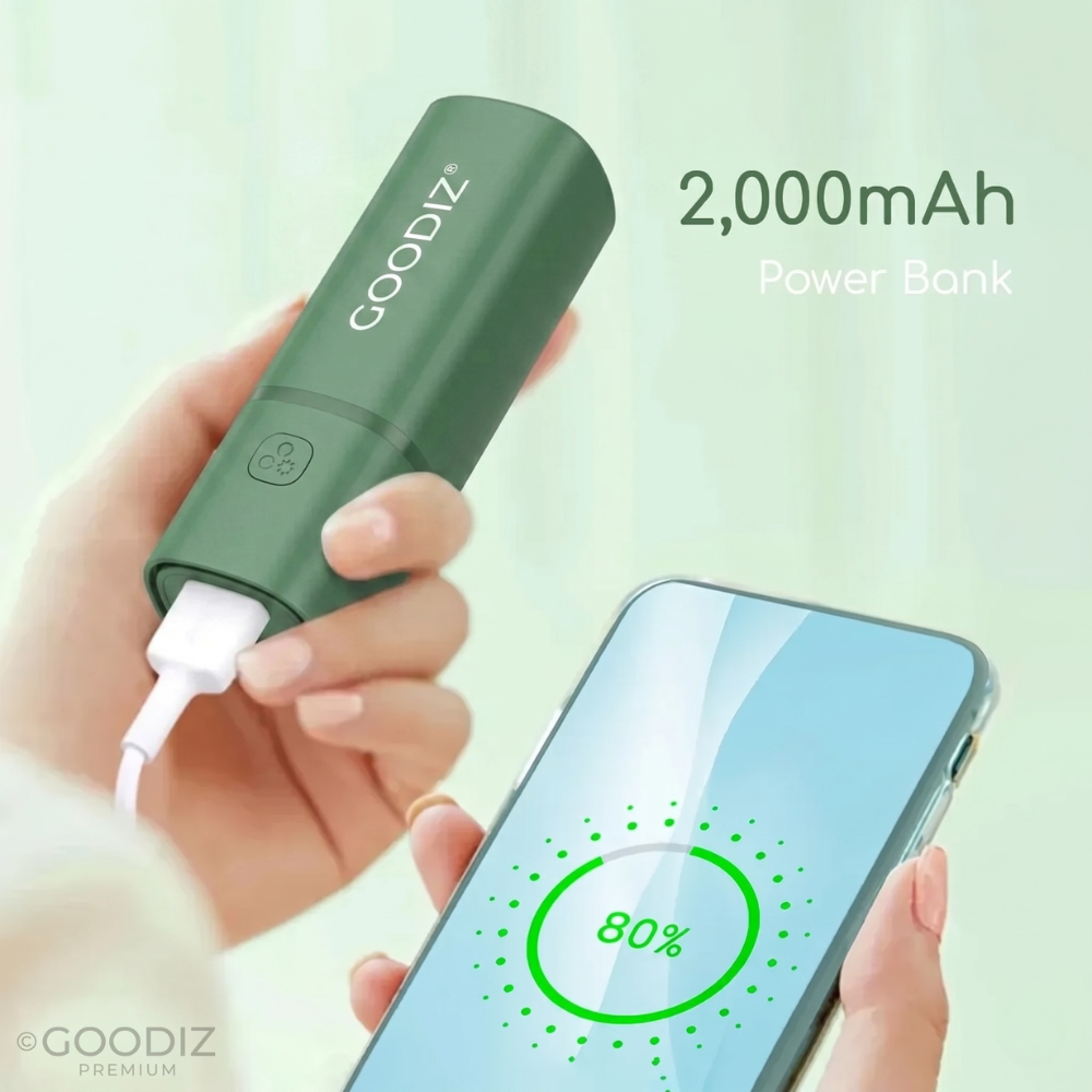NEW Goodiz 2-in-1 Rechargeable Mini Fan & Power Bank V2