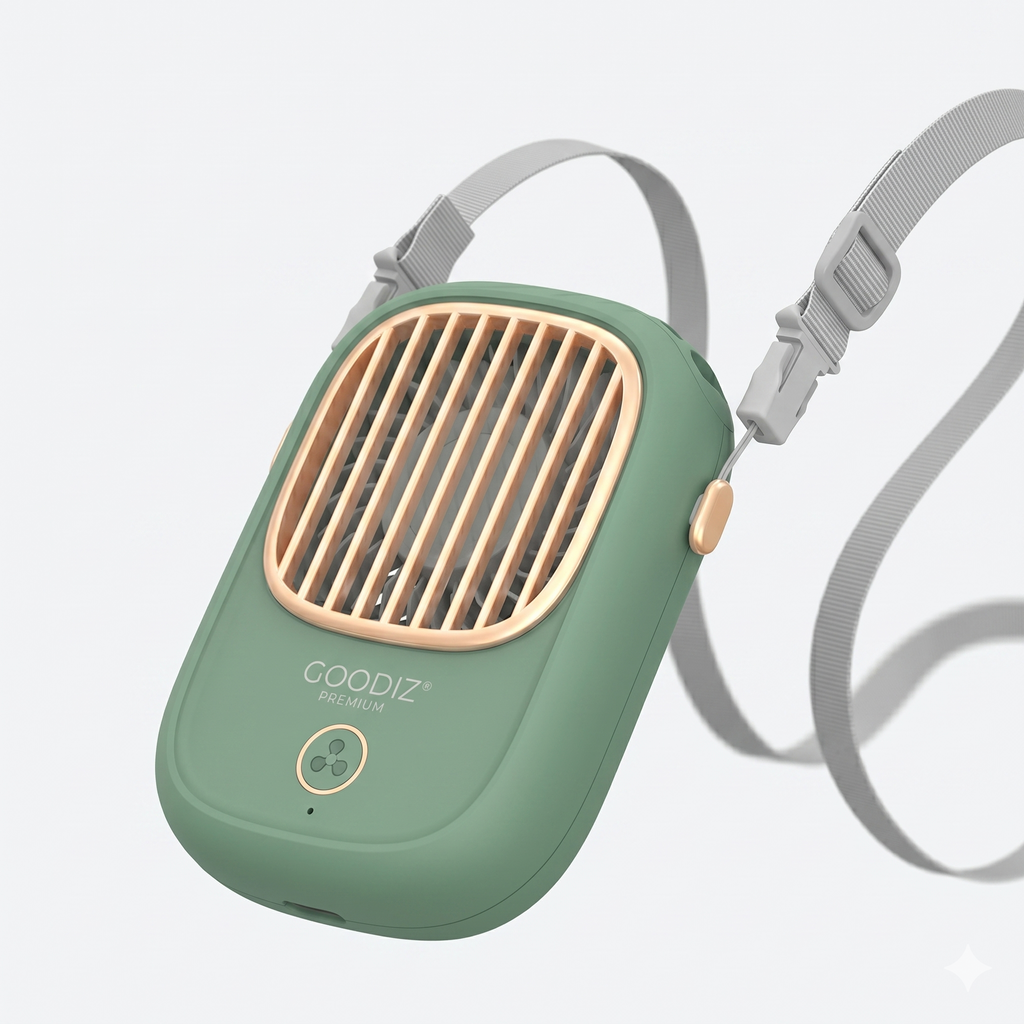 Goodiz Neck & Desk Fan with Adjustable Lanyard & Kickstand V2