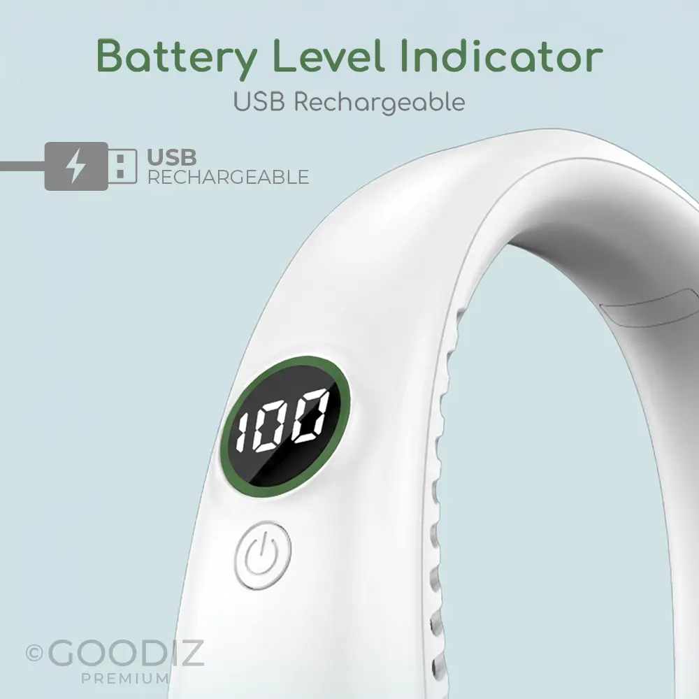 NEW Goodiz AirWave Bladeless Neck Fan with Digital Display V2