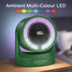 Goodiz AirGlow Rechargeable Desk Fan with LED Display & Ambient Lighting