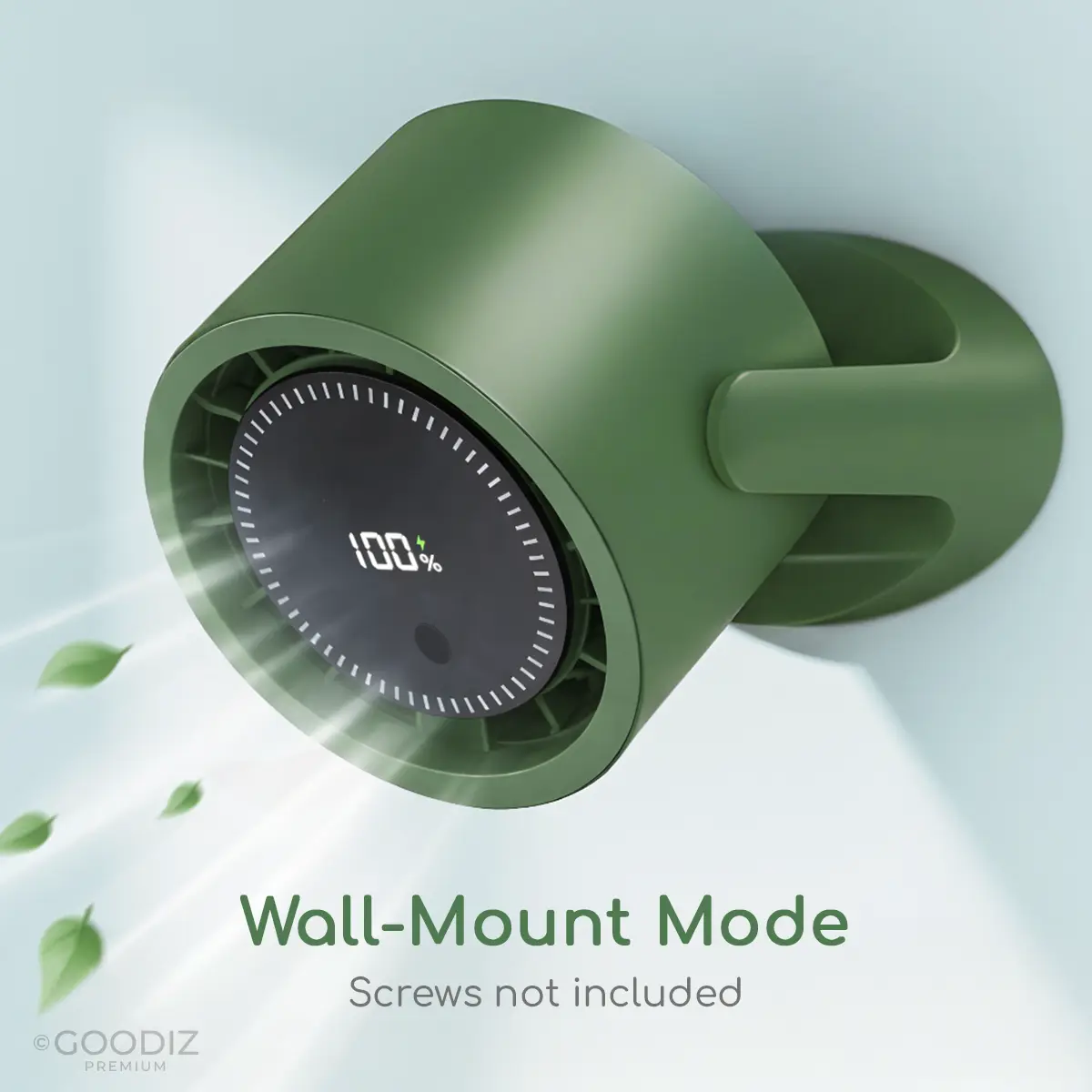 Goodiz AirGlow Rechargeable Desk Fan with LED Display & Ambient Lighting