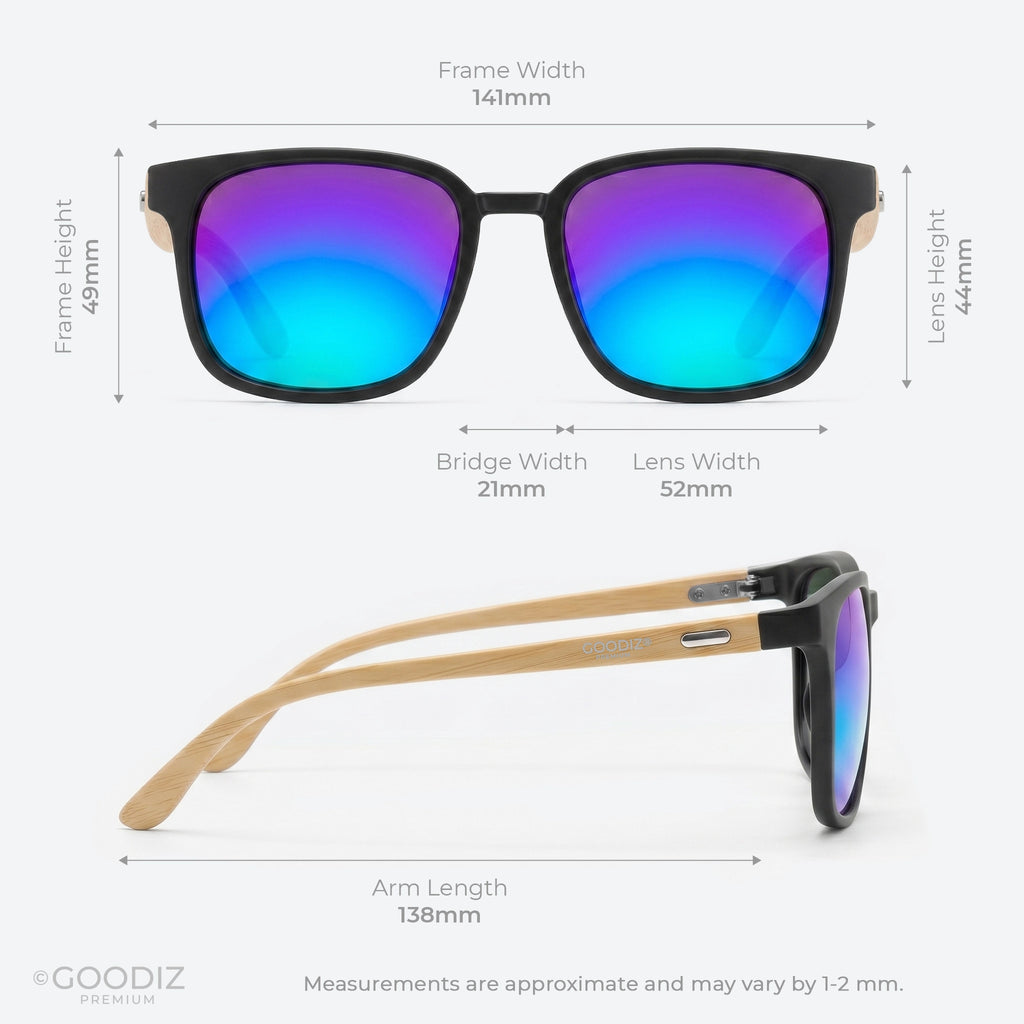Goodiz Polarised Wayfarer Sunglasses (Deep Blue)