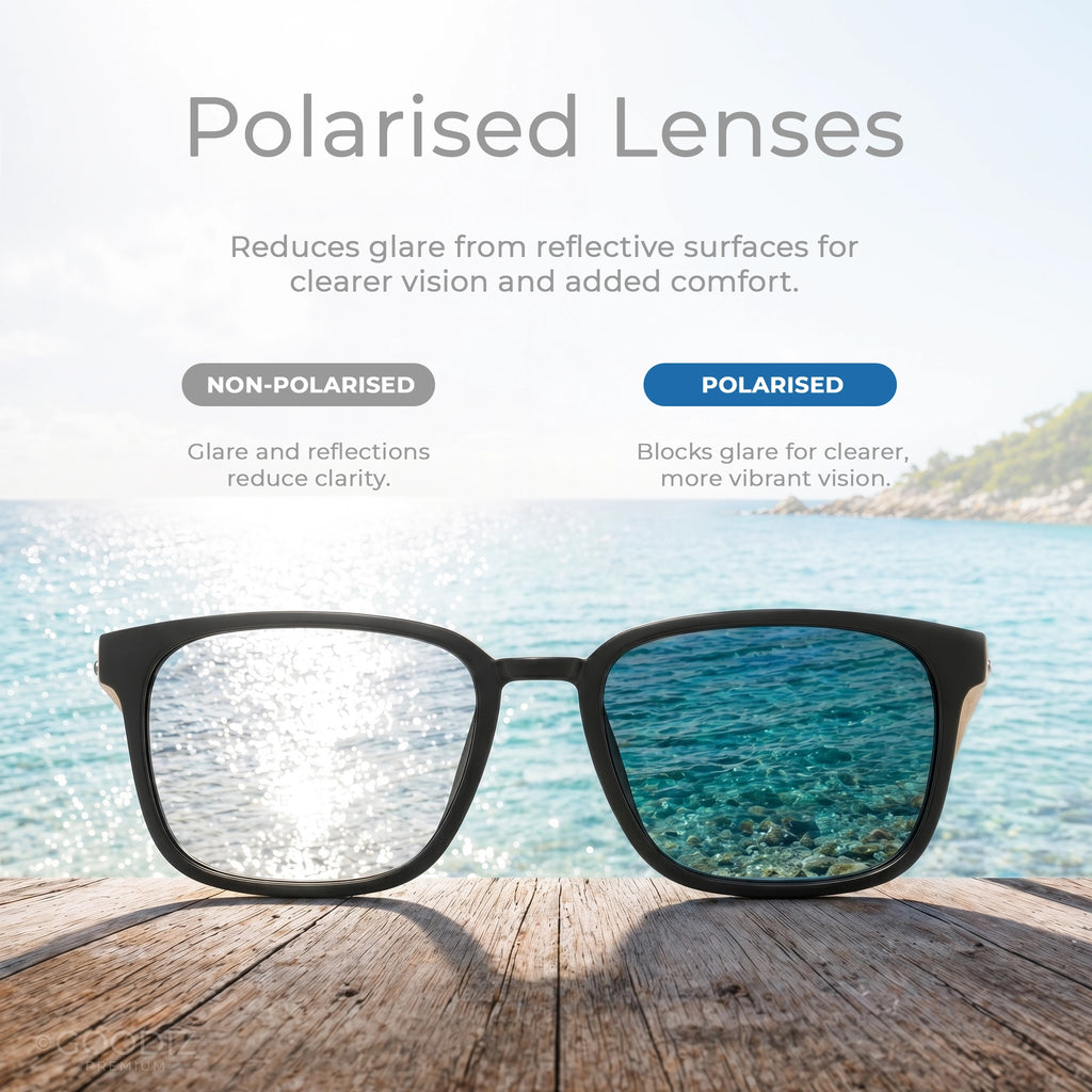 Goodiz Polarised Wayfarer Sunglasses (Deep Blue)