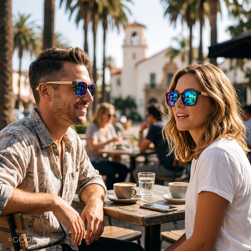 Goodiz Polarised Wayfarer Sunglasses (Deep Blue)
