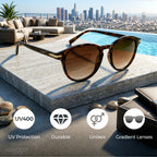 Goodiz Panto Sunglasses (Bronze Tint)