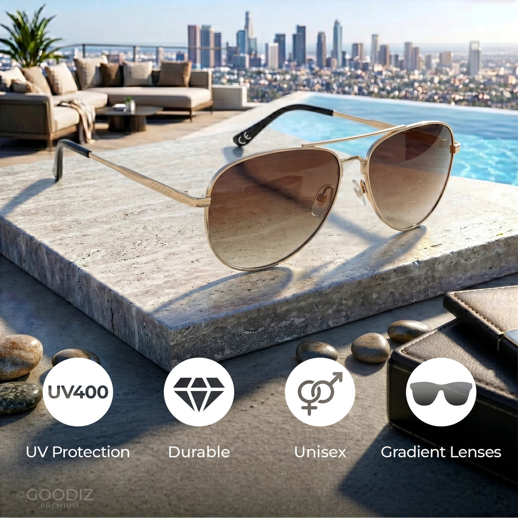 Goodiz Aviator Sunglasses (Sunset Bronze)