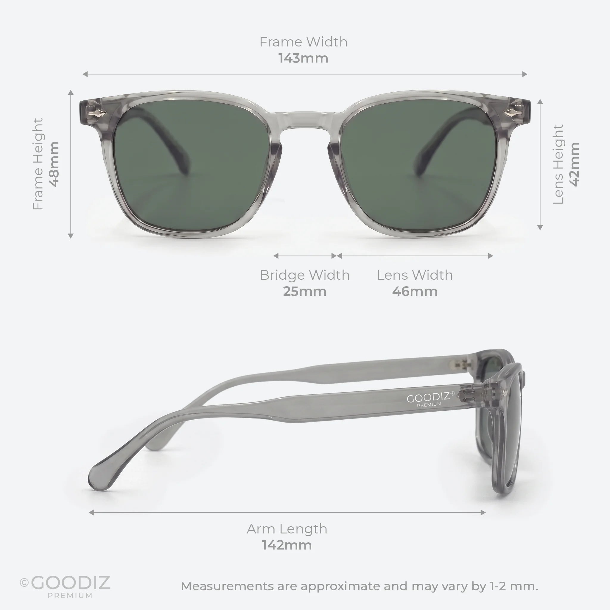 Goodiz Wayfarer Sunglasses (Grey Frost)