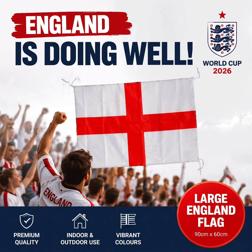 Large England Flag with Strings (90 x 60cm) - BUY 1 GET 1 FREE